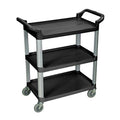 Black 3-Shelf Plastic Utility Cart W504