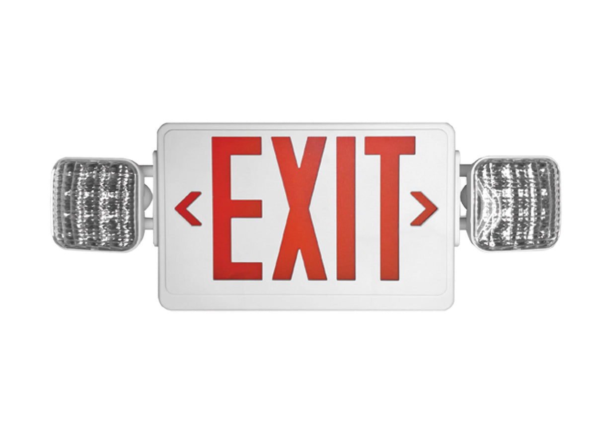 LED White Exit Sign Emergency Light Combo X57375