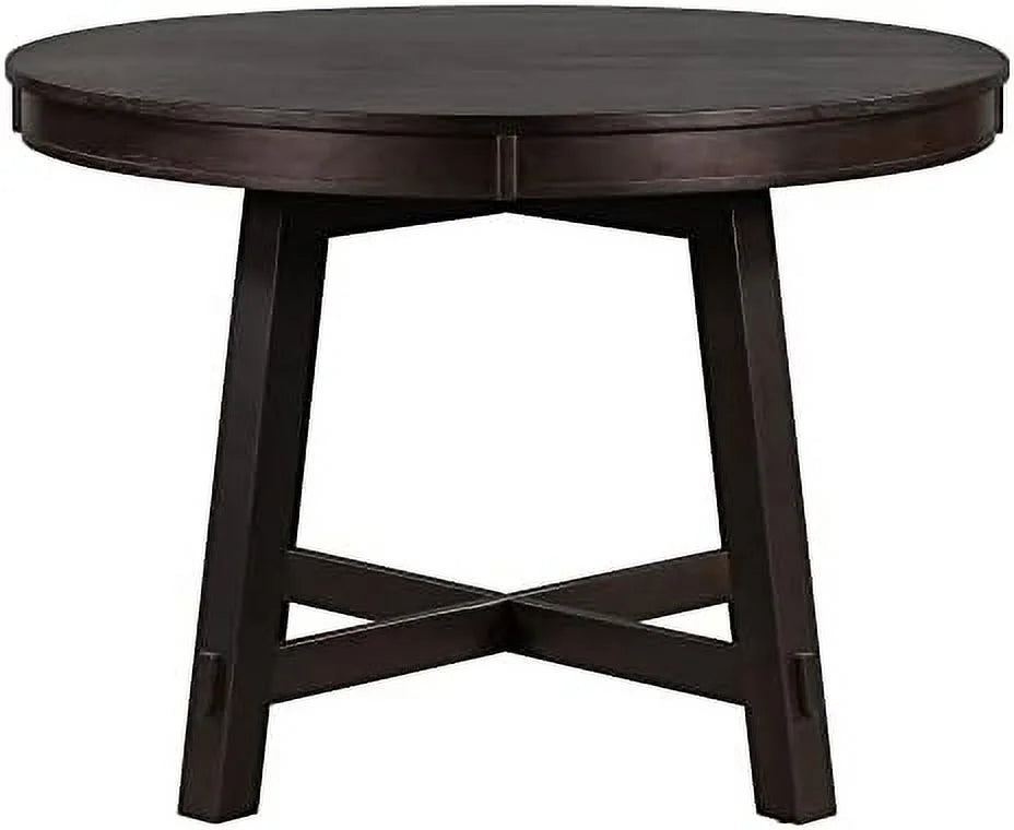 Round Extendable Wood Dining Table with 16" Leaf V17588