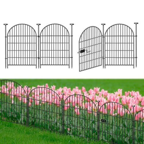 36 in x 17.5 Ft 8 Panels Arched Rustproof Metal Garden Fence H941008