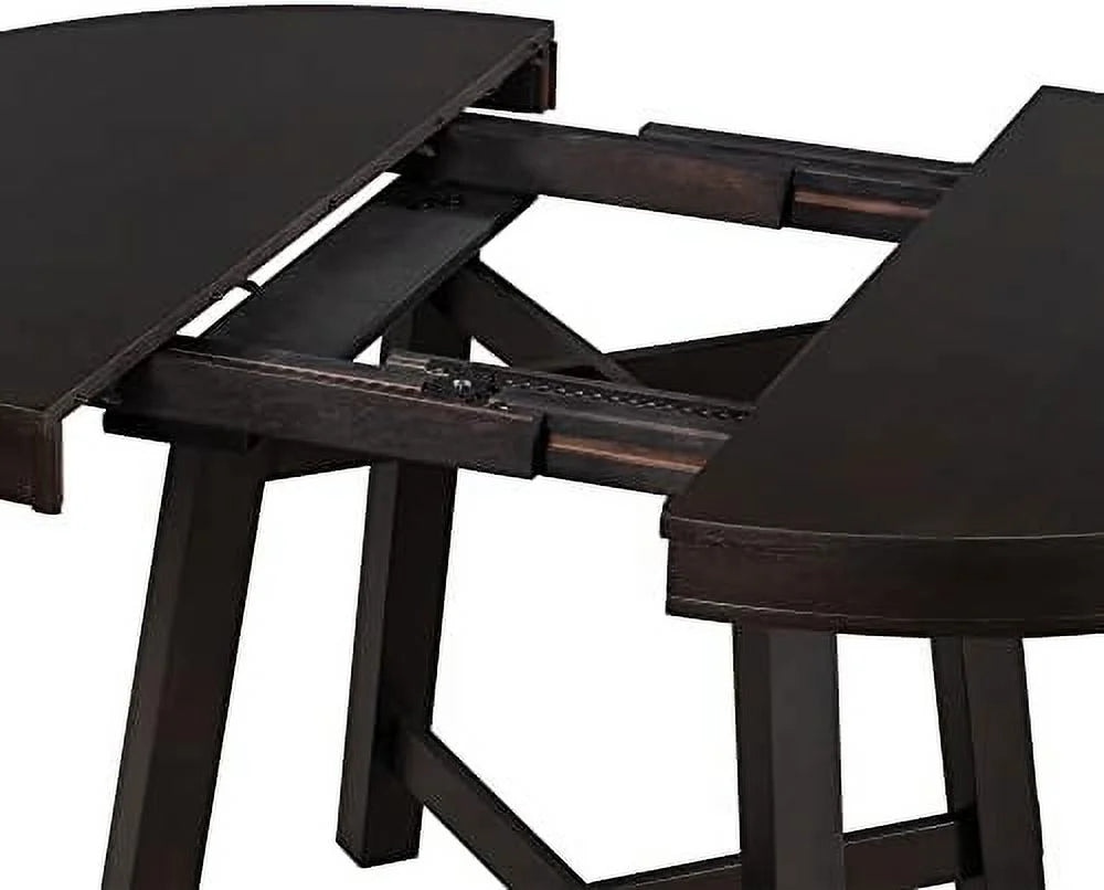 Round Extendable Wood Dining Table with 16" Leaf V17588
