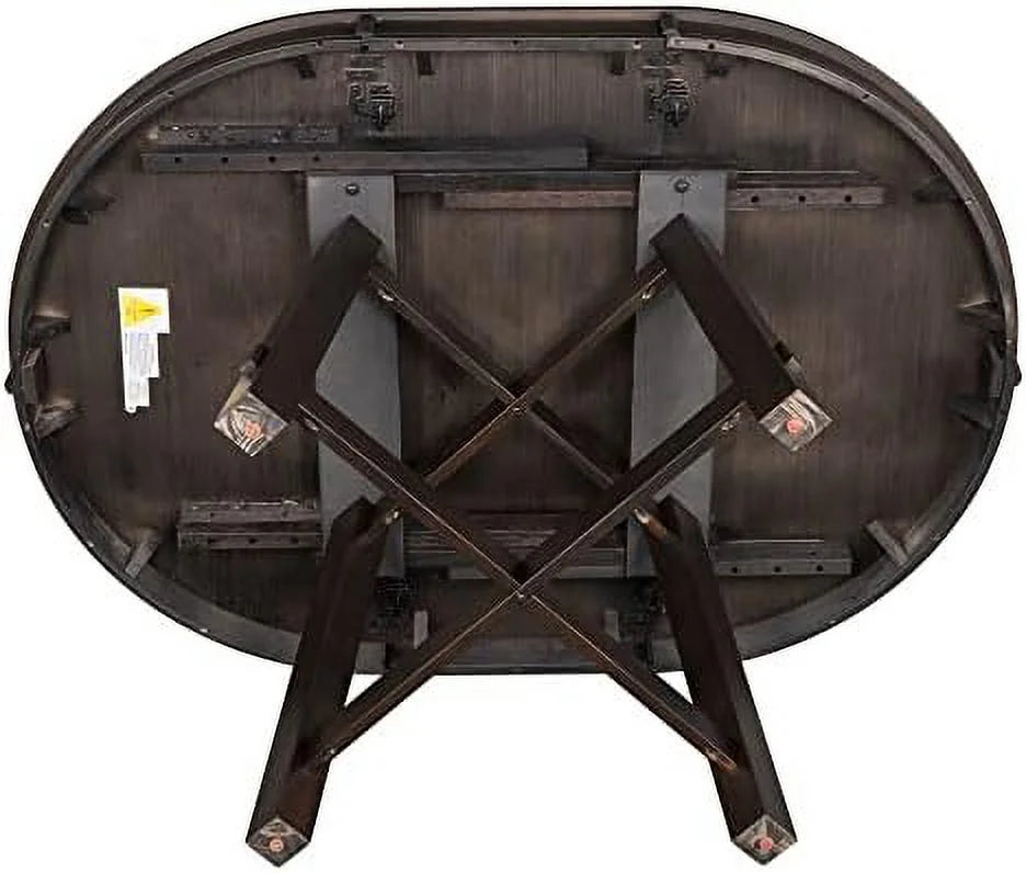Round Extendable Wood Dining Table with 16" Leaf V17588