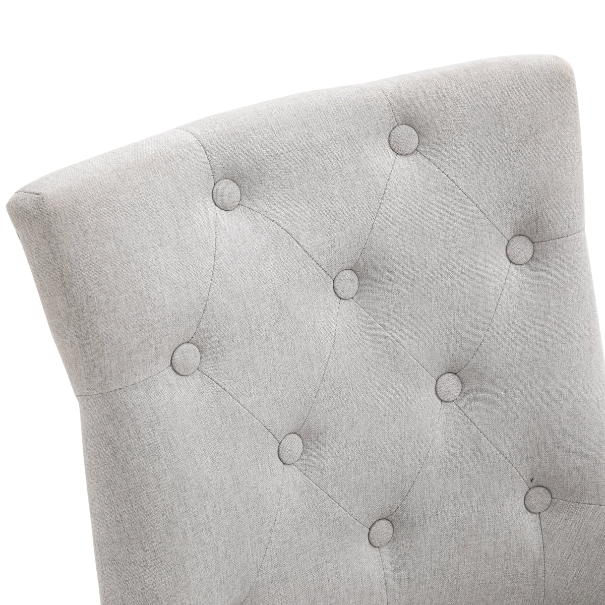 Light Grey Fabric Dining Chairs Set of 2 Z677429