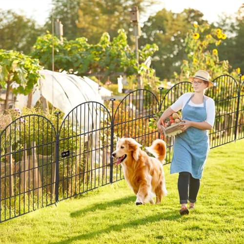 36 in x 17.5 Ft 8 Panels Arched Rustproof Metal Garden Fence H941008