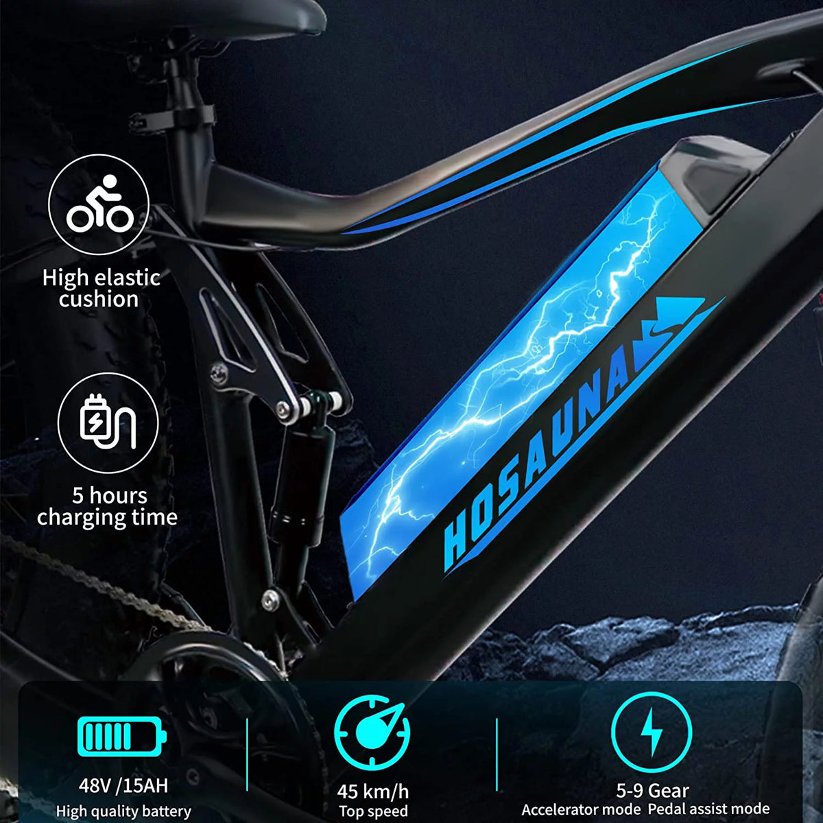 500W 26'' Fat Tire Electric Mountain Bike V1403