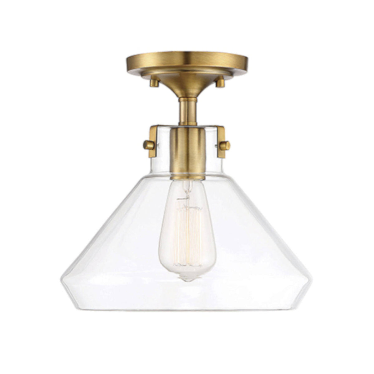 One-Light Semi-Flush in Warm Brass W964392