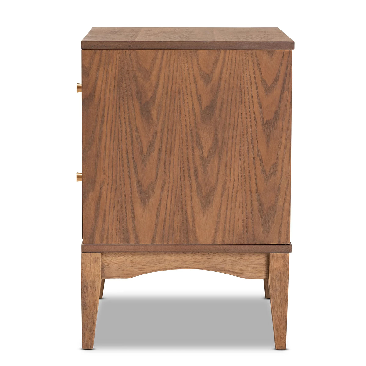 Ash Walnut Finished Wood 2-Drawer Nightstand V6344