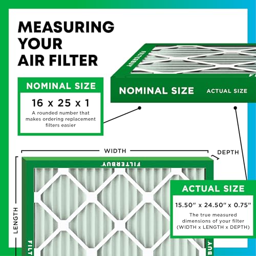 16x25x1 MERV 8 Pleated HVAC Air Filter 4-Pack Q8220