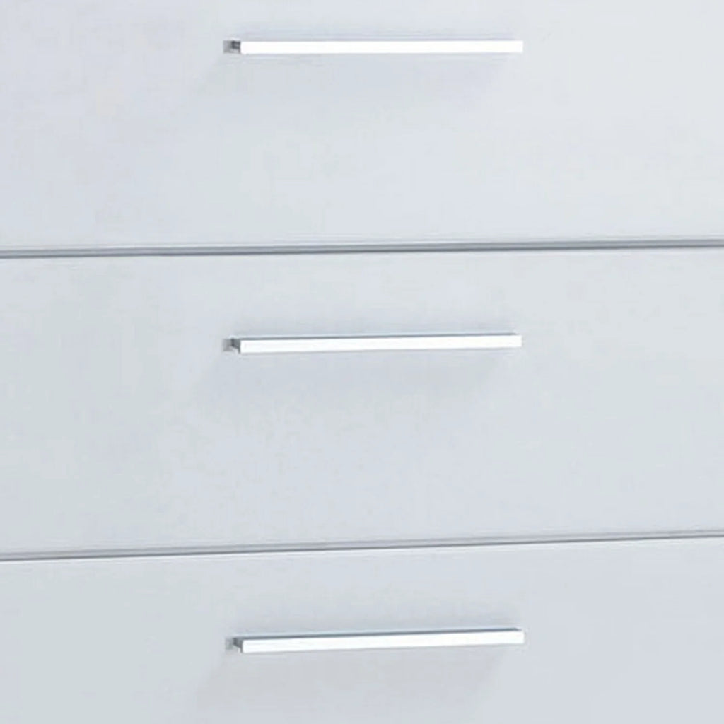 Solid Wood Chest with Five Drawers Glossy White Q77485