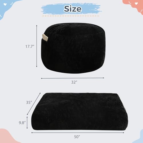 Beige Convertible Bean Bag Chair Bed M809009