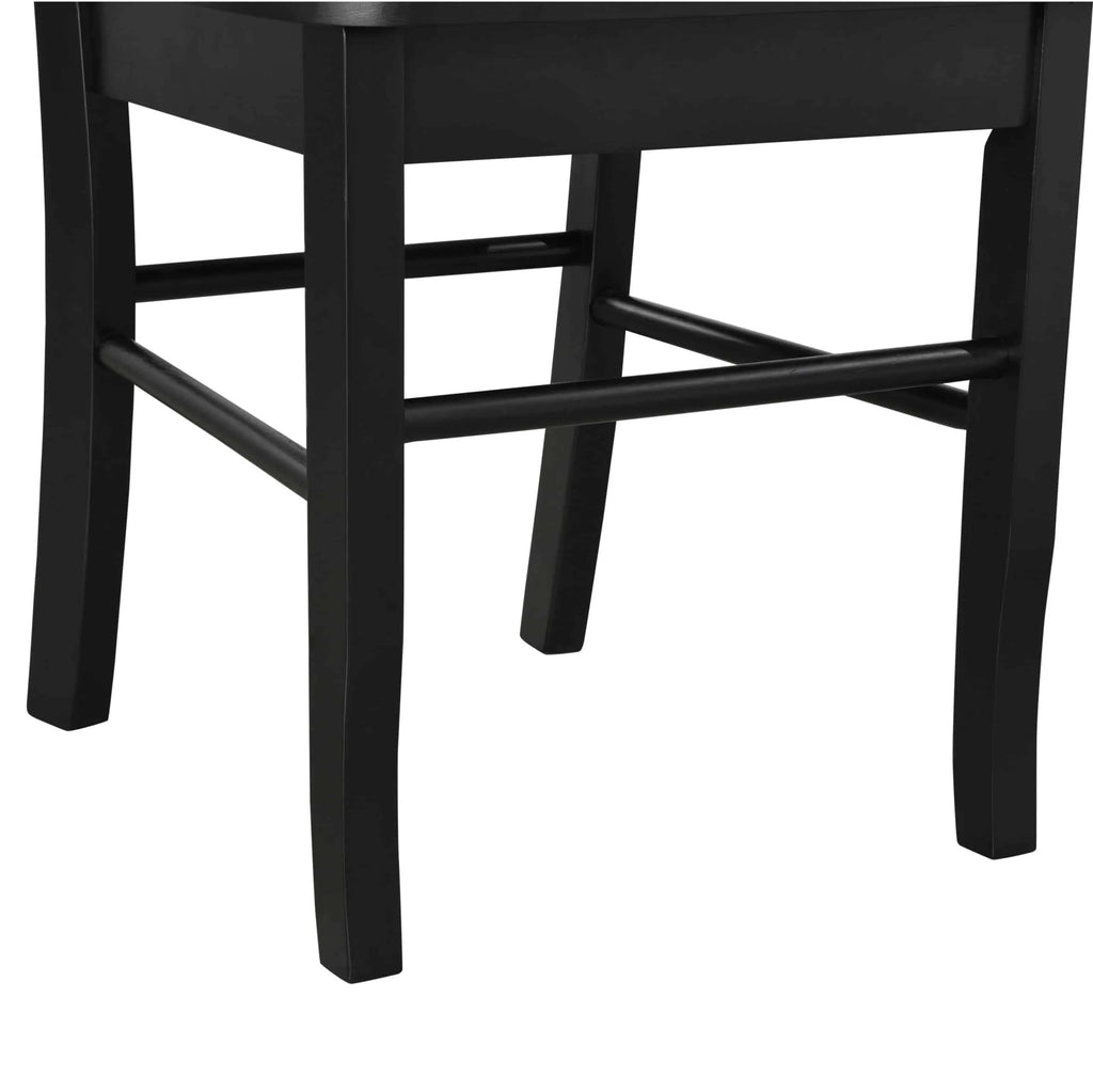 Black Rubberwood Dining Chairs Set of 2 J2340