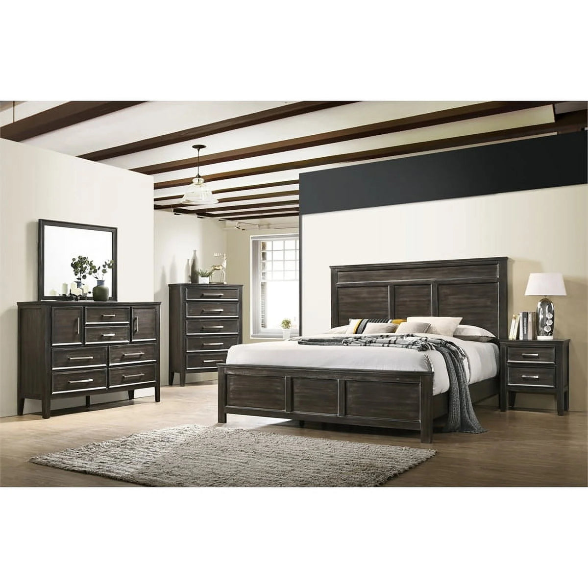 Solid Wood Full Bed in Nutmeg W210549