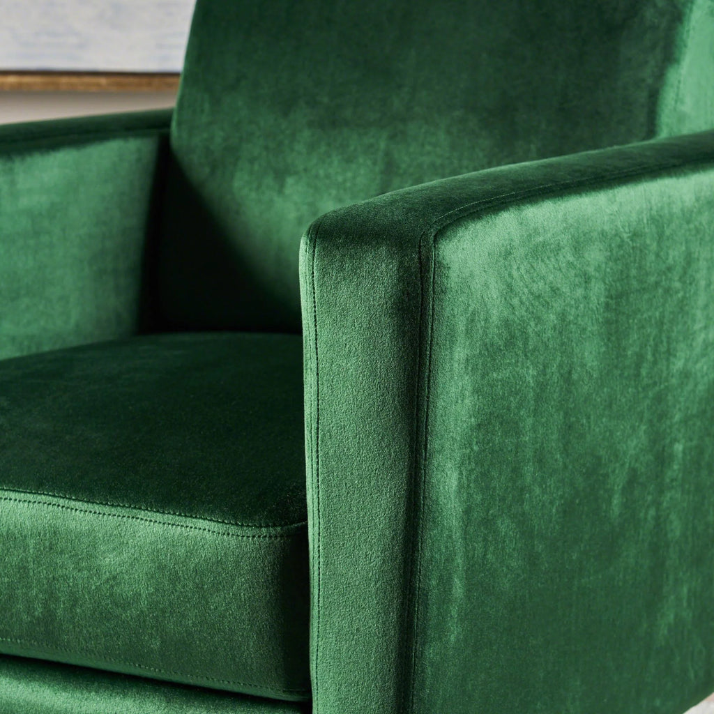 Green Velvet Push Back Recliner K17522