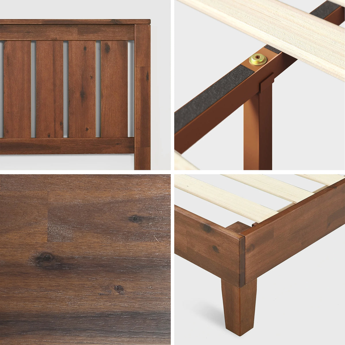 Queen Wood Platform Bed Frame with Headboard T4675