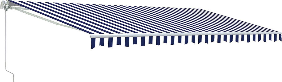20x10 Feet Polyester Patio Awning Fabric Replacement Blue/White Stripes J742