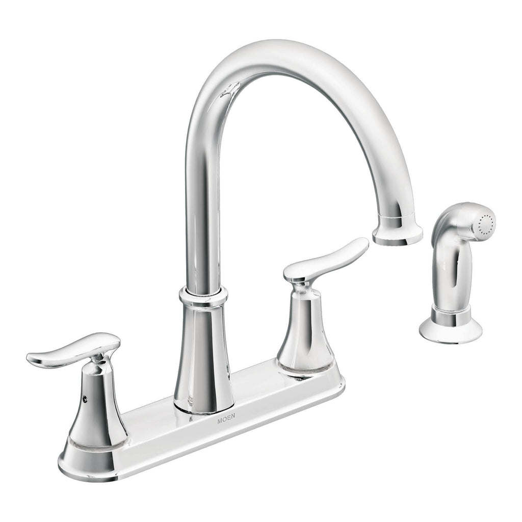 Chrome High-Arc Kitchen Faucet with Side Spray S98003