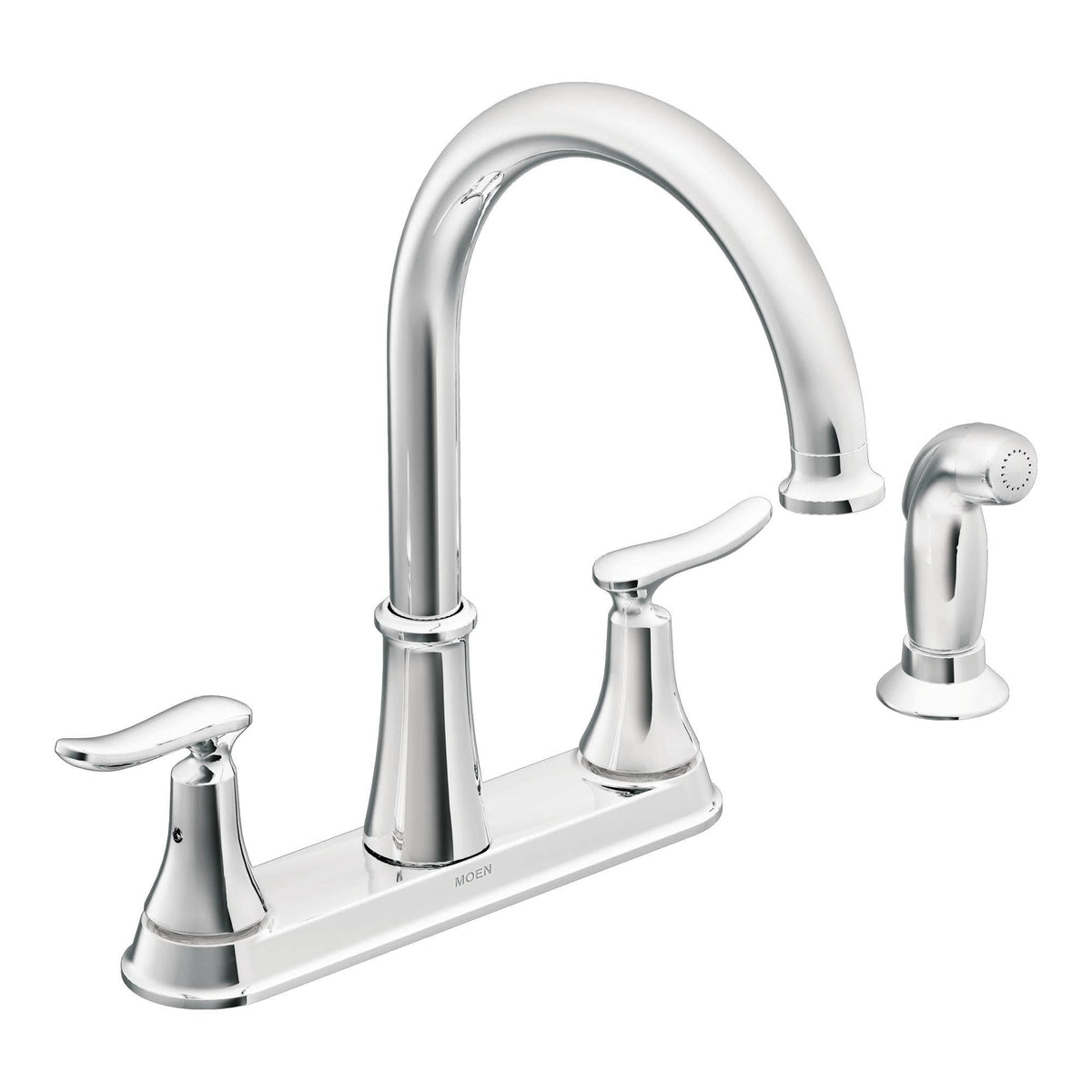 Chrome High-Arc Kitchen Faucet with Side Spray S98003