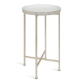 White and Silver Round Metal Foldable Tray Accent Table N46299
