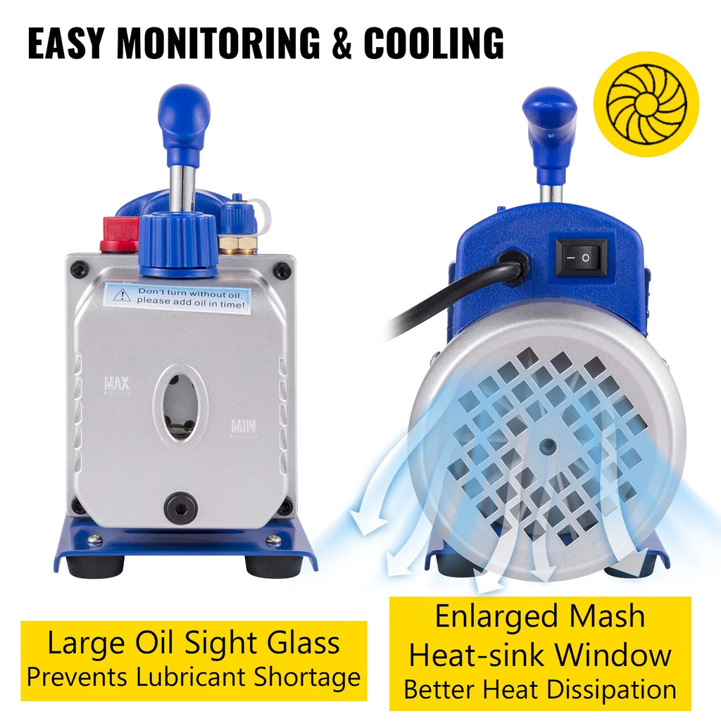 3.6CFM Dual Stages Vacuum Pump with Manifold Gauge Set H276