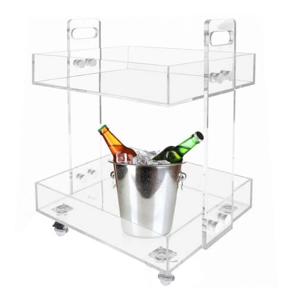 Acrylic Nightstand with 4 Wheels H667