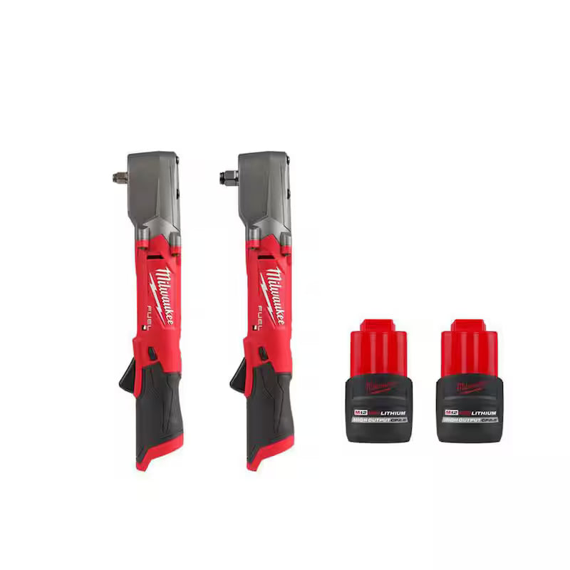 12V Lithium-Ion Brushless Cordless Right Angle Impact Wrenches with 2.5 Ah Batteries H931953