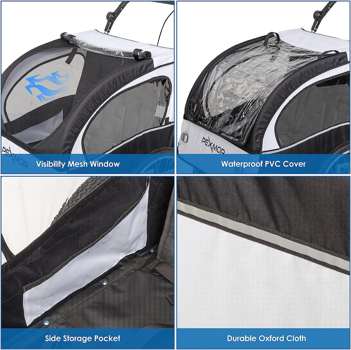 2-in-1 Bike Trailer for Kids 2 Seat F9811