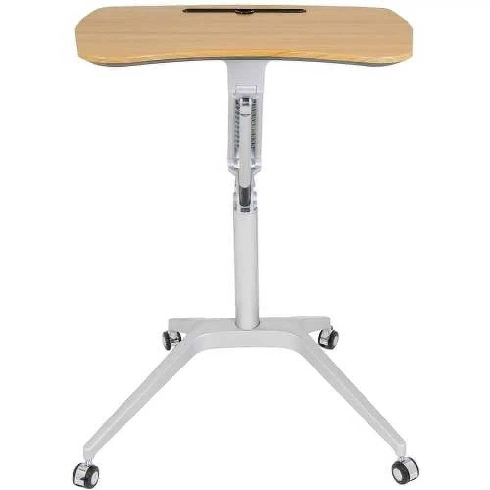 Height Adjustable Steel and Maple Mobile Desk Y7715