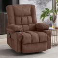Brown Massage Rocker Recliner Chair with Heat and Cup Holders W2418