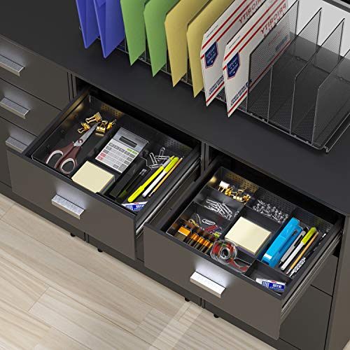 Black 2 Pack Drawer Organizer with 9 Adjustable Compartments L37868