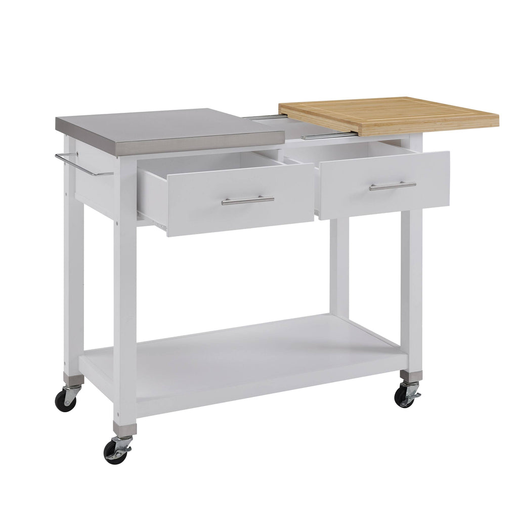 White Kitchen Cart J559