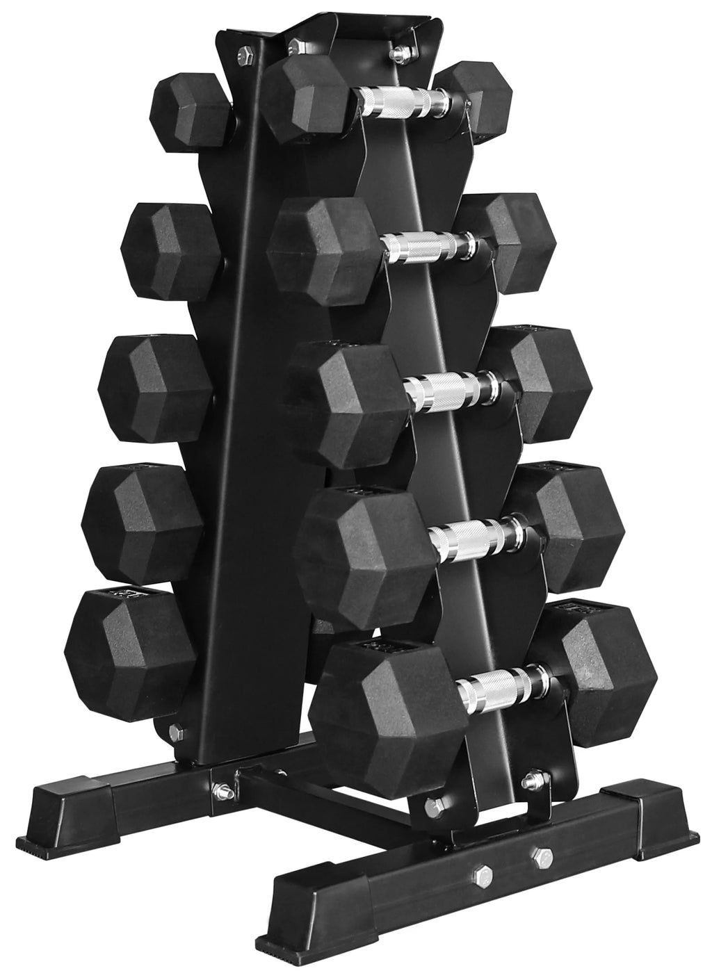 150LB Coated Hex Dumbbell Weight Set and Storage Rack R226