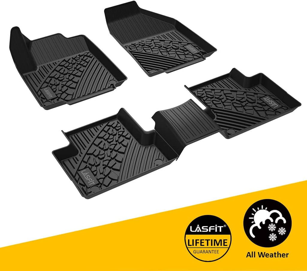 All Weather TPE Custom Fit Car Floor Liners 1st & 2nd Row Black E232958
