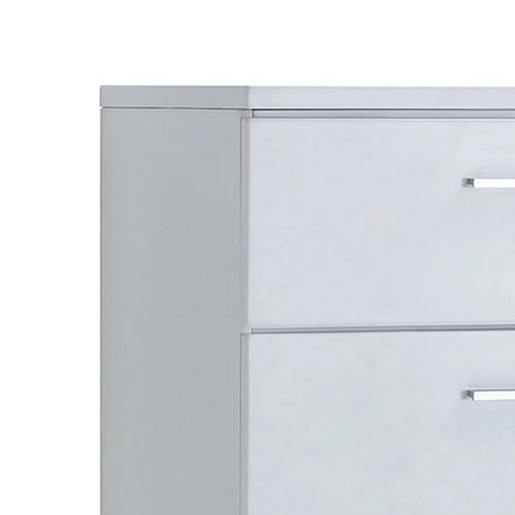 Solid Wood Chest with Five Drawers Glossy White Q77485