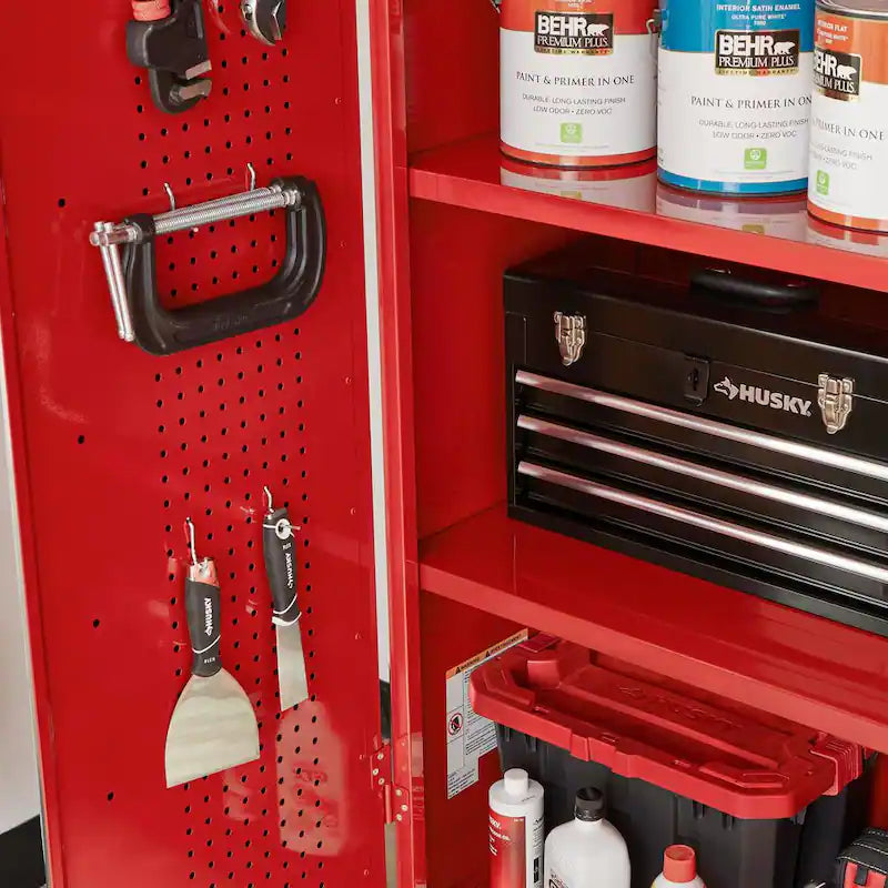 24-Gauge Steel Freestanding Garage Cabinet in Red L635426