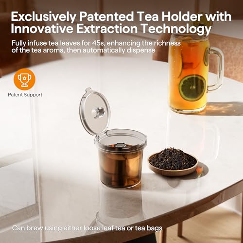 Single Serve Coffee Maker for K Cup, Ground and Tea Leaves, Hot and Iced Coffee Machines with Bold Setting, 6 to 16 Oz Brew Sizes, Compact for Small Spaces, Black M12229