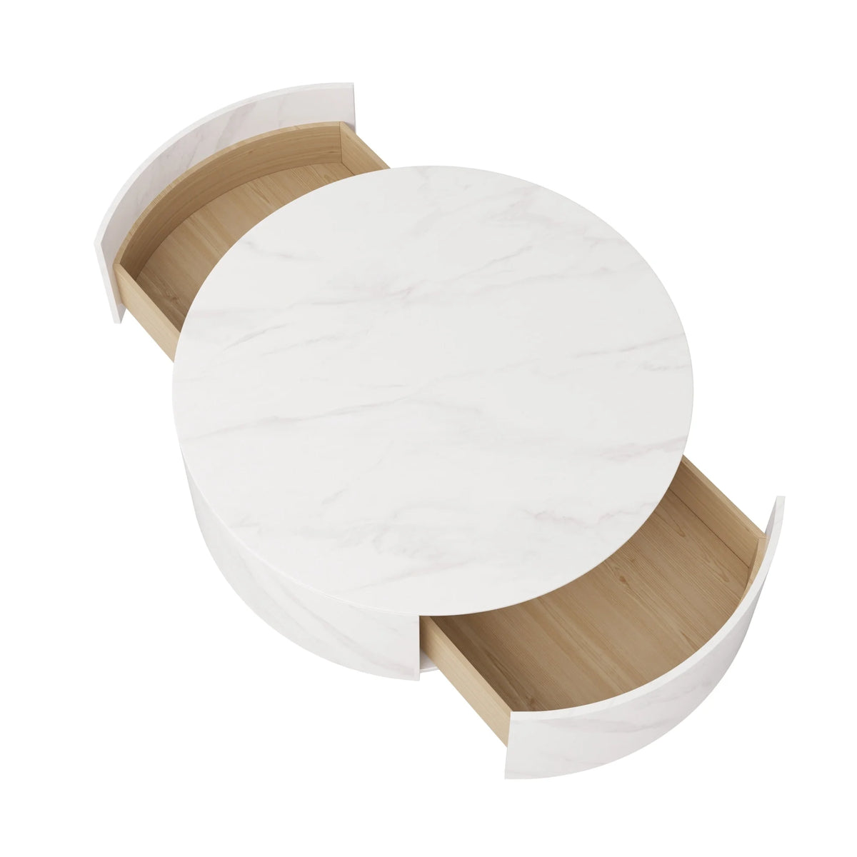 Round Coffee Table with 2 Drawers U81095
