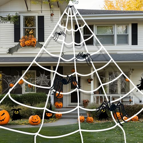 16.4 x 15.7 Ft Prelit Halloween Spider Web Net Lights with Timer L825
