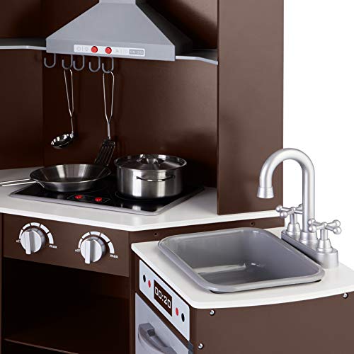 Kids Corner Wooden Kitchen Toy Playset with Stove, Oven, Sink, Fridge and Accessories J9226