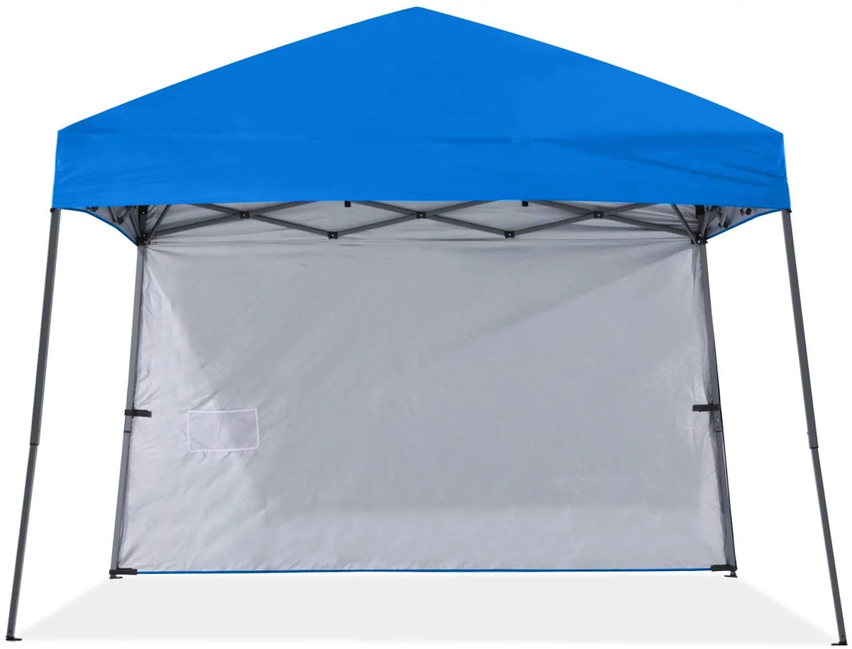 10ft x 10ft Pop Up Canopy Tent with Sidewall, Blue Q73014