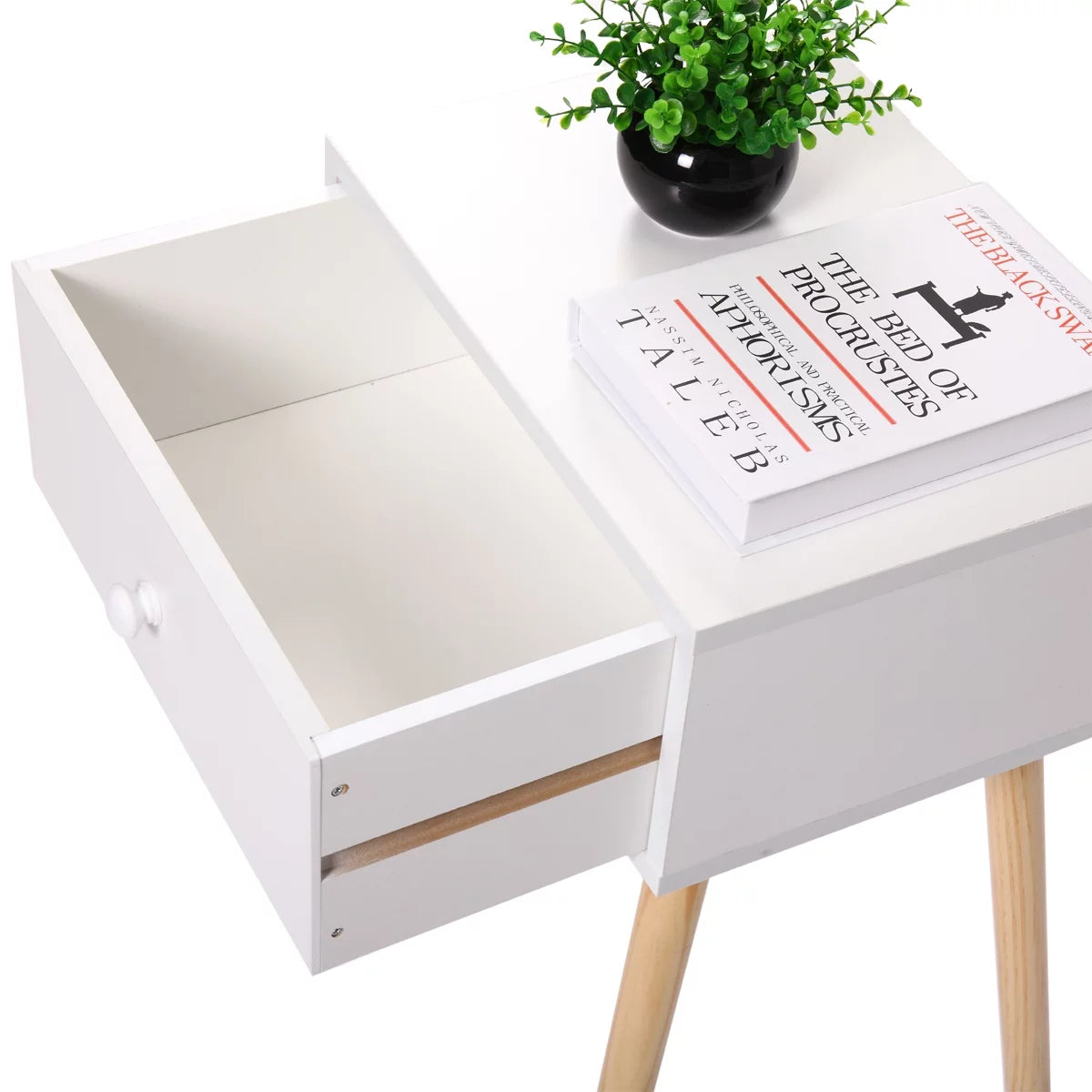 Set of 2 Wood Nightstand with Storage Drawer F356735
