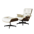 Tufted Leather Swivel Lounge Chair with Ottoman L4113