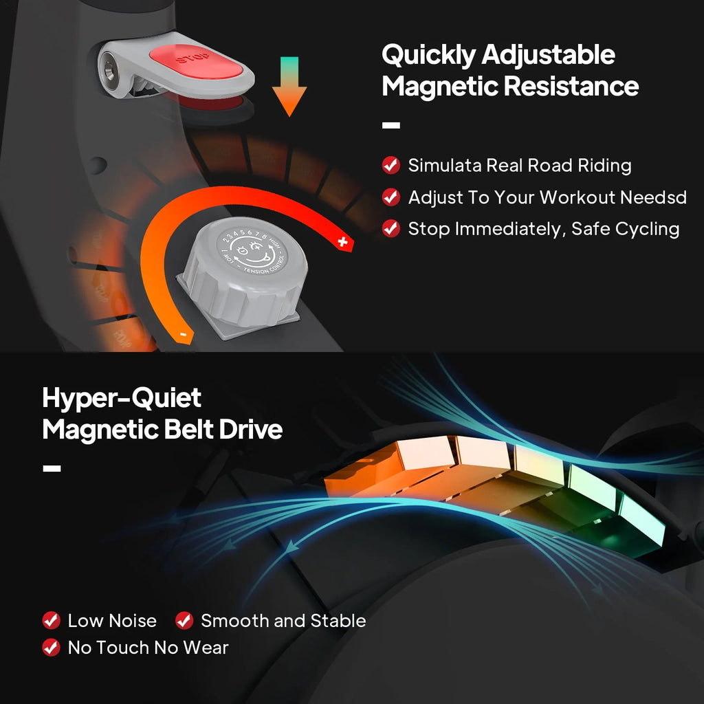 Indoor Cycling Bike Belt Drive Magnetic Stationary E192205