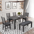 Rustic Wood Dining Set Set Of 6 Gray D26838