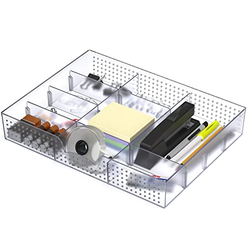 Black 2 Pack Drawer Organizer with 9 Adjustable Compartments L37868