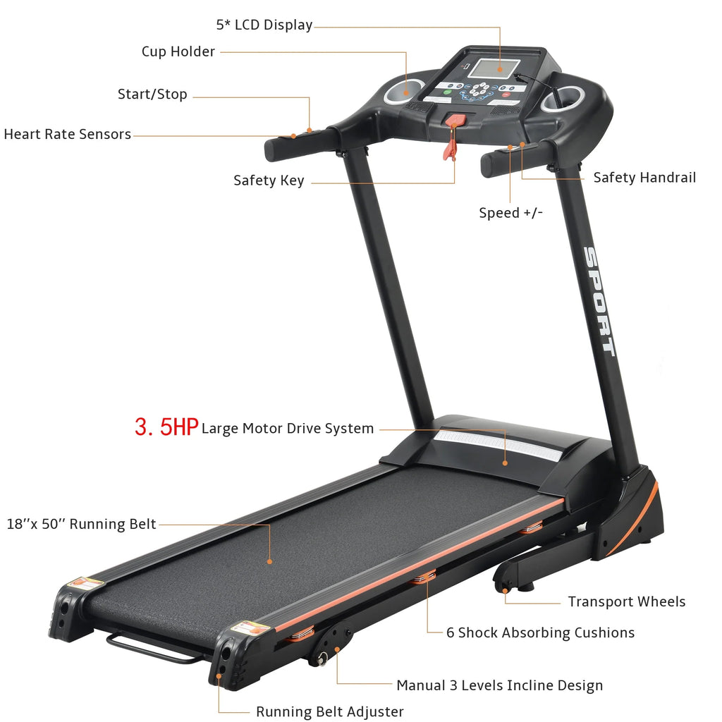 Folding Electric Treadmill with Incline M723