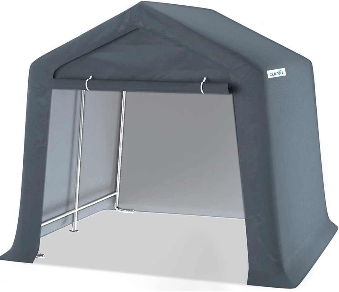 8x8 ft Portable Garage Shelter Outdoor Storage Shed Car Canopy Carport D957