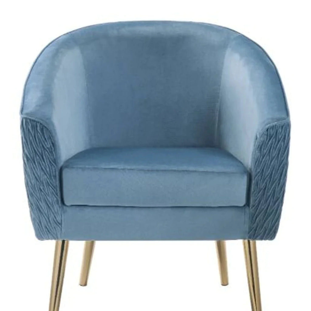 Blue Velvet Barrel Chair V647