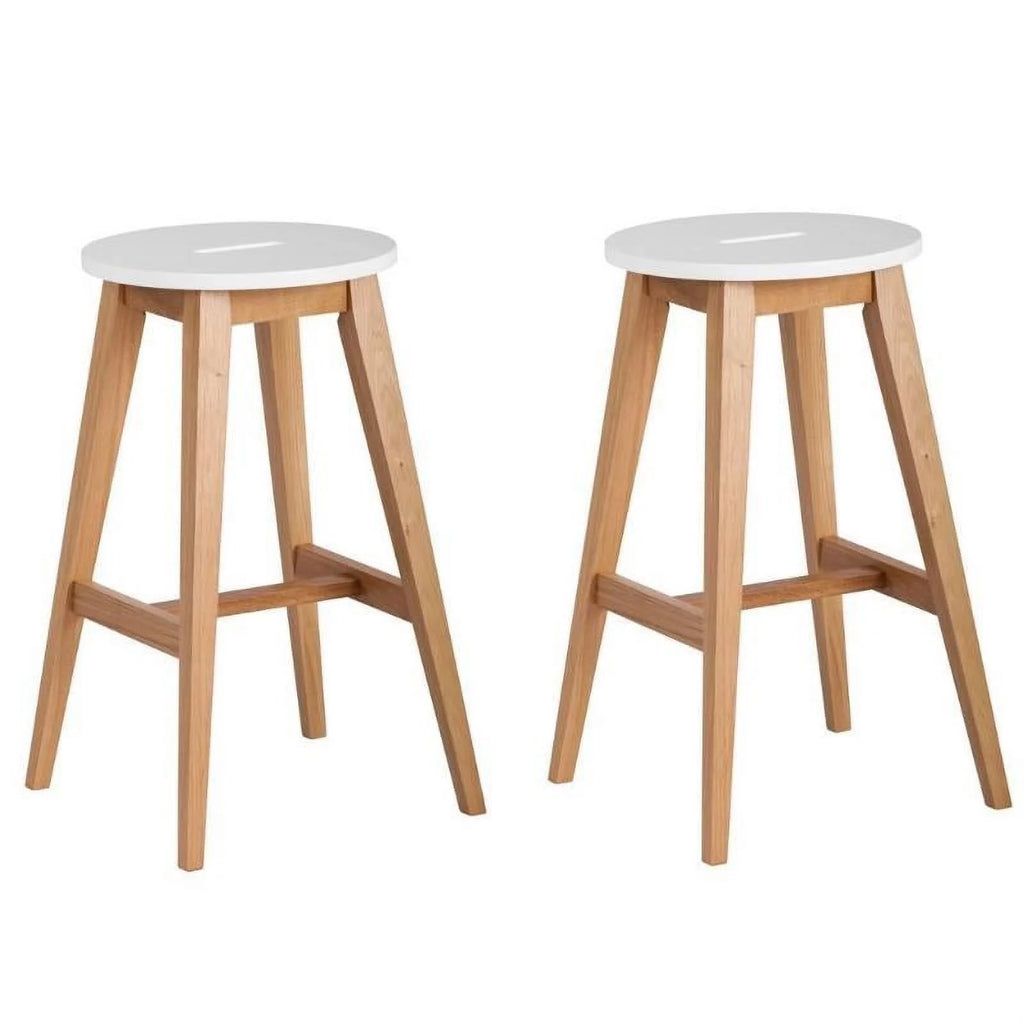2 Piece Modern Wood Barstool Set I7426