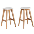 2 Piece Modern Wood Barstool Set I7426