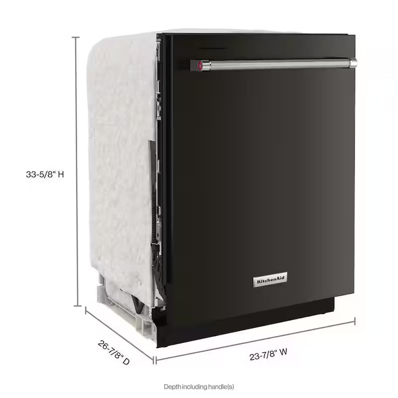 Black Stainless Built-In Tall Tub Dishwasher with Stainless Steel Tub, 39 DBA Y7038
